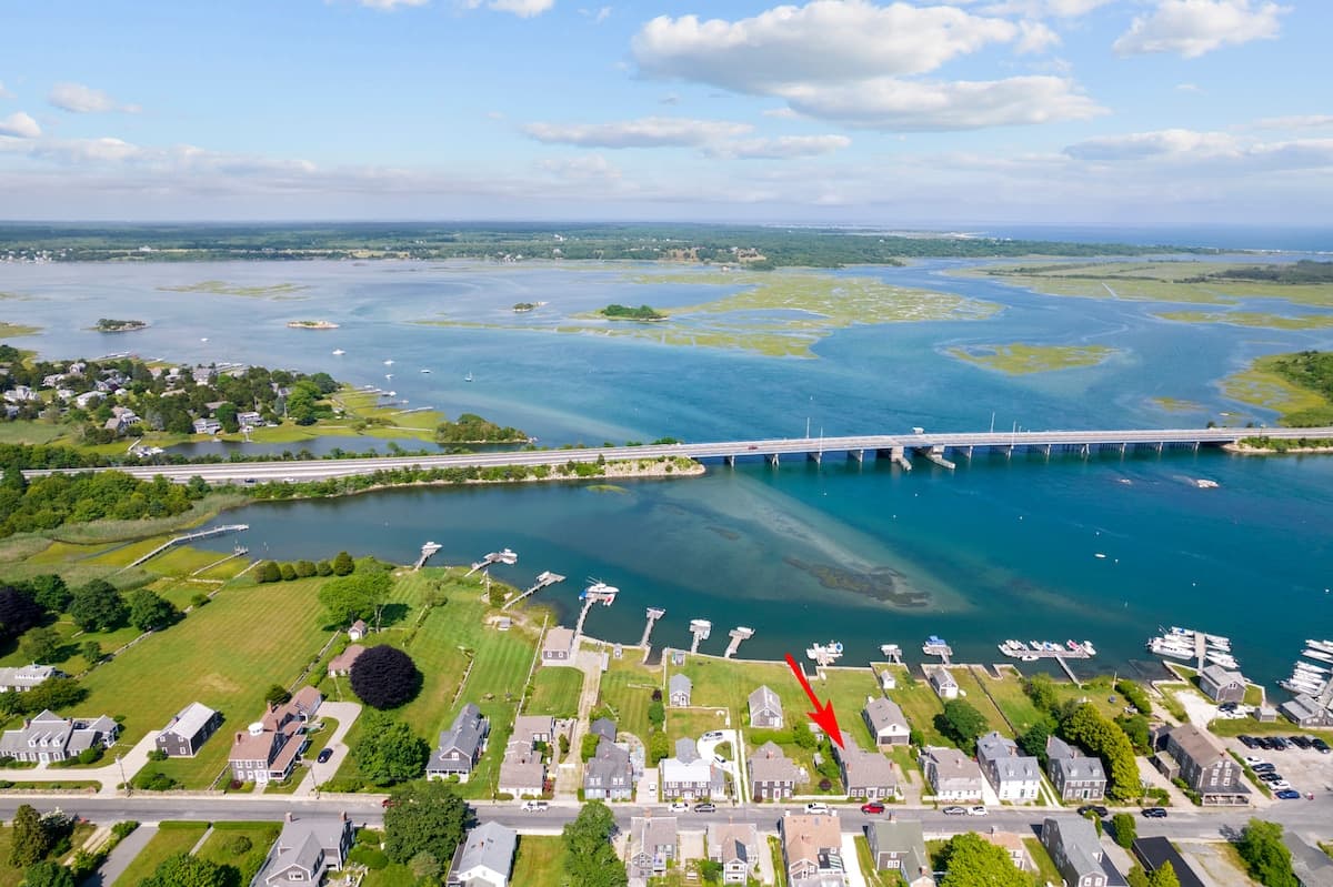 Updated kitchen with gas stove at 2042 Main Road, Westport Point waterfront rental
