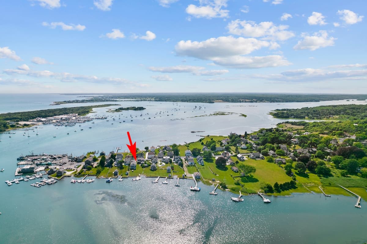 Bright living space inside 2042 Main Road waterfront rental, Westport Point MA